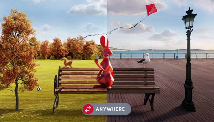 Hare buying train tickets on the greater anglia app whilst sitting on a bench at a park and at a pier.